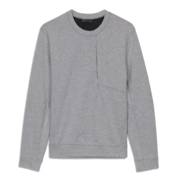 Lululemon men’s city sweat crew heathered medium grey - Picture 2 of 6
